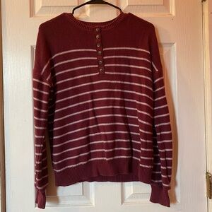 Maroon/white stripped sweater